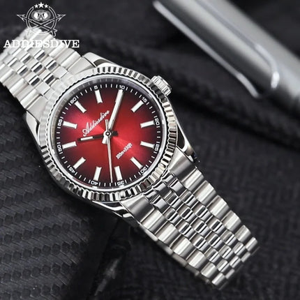 ADDIESDIVE Watch For Men Sapphire Glass Luminous 10Bar Diving Jubilee Strap 316L Stainless Steel VH31 Movement Quartz Watch