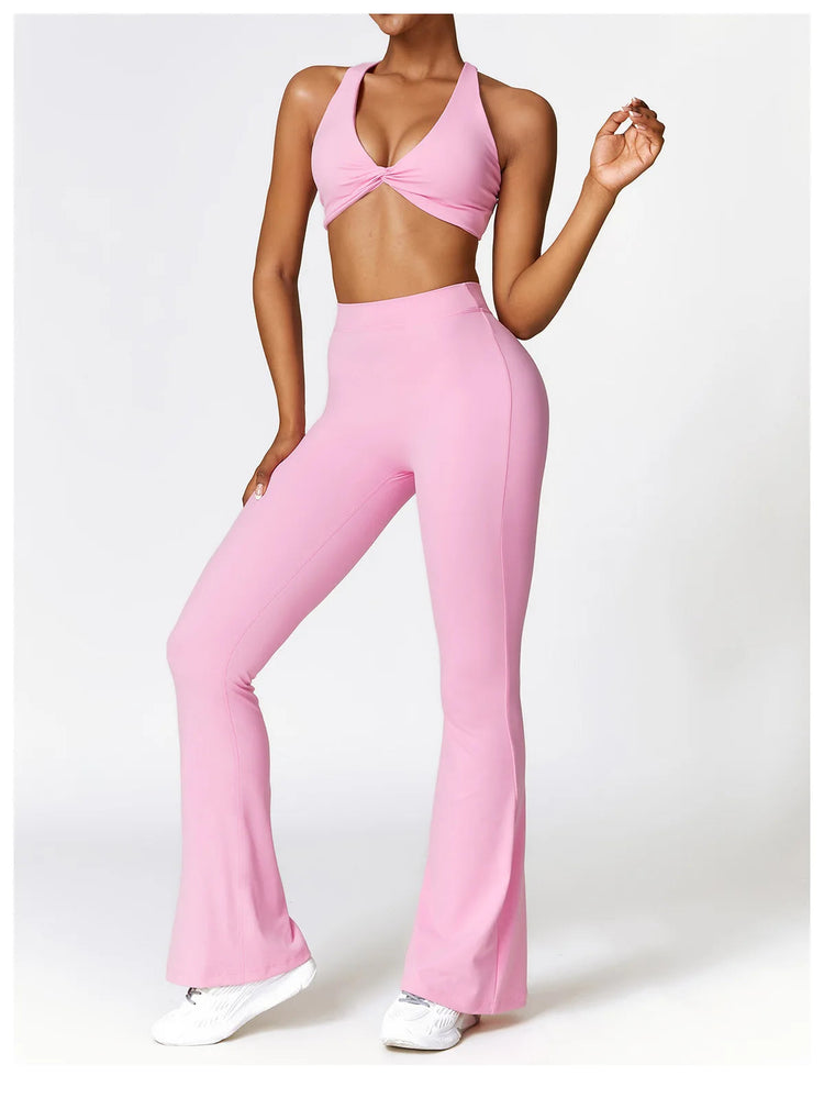 High Waist Flare Leggings Yoga Pants Women Wide Leg Pants Women Gym Workout Fitness Sports Flared Pants Latin Dance Trousers PlatiNum
