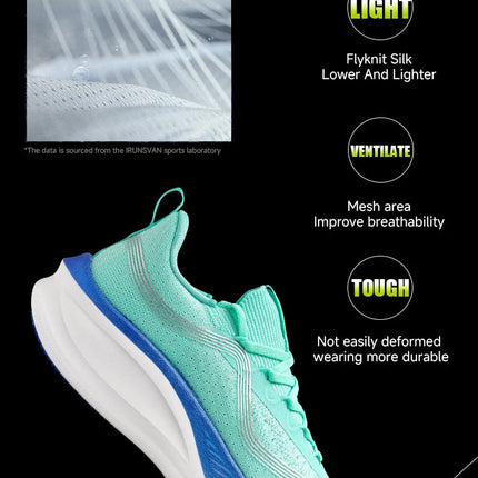 IRUNSVAN Men's Carbon Plate Sneakers Professional Marathon Racing Running Shoes High Quality  Shoes Comfortable Sports Shoe PlatiNum