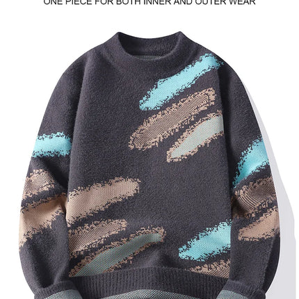 Men's New Fall and Winter Sweater Bottoming Shirt Men's O Neck Design Comfortable Lazy Windproof Warm Pullovers Men's R126