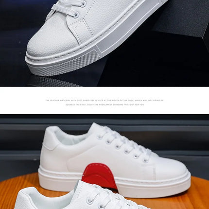 Fashion Men's Sneakers High Quality Leather Casual Shoes Luxury Business Office Shoes Trendy Skateboard Shoes Zapatillas Hombre