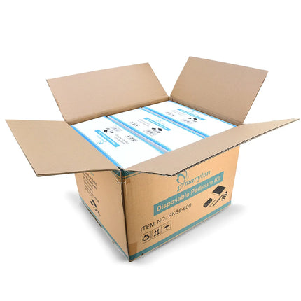 600 Sets/Carton Disposable Pedicure Sets 5Pcs Disposal Pedicura Kit With Cuticle Wood Stickfor Professional Nail Salon Tools