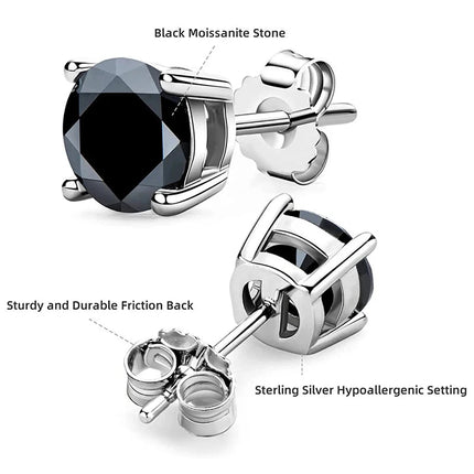 Real 0.1-3CT Test Passed Moissanite Diamond Stud Earrings for Women S925 Silver Platinum Plated Bride Wedding GRA Fine Jewelry PlatiNum