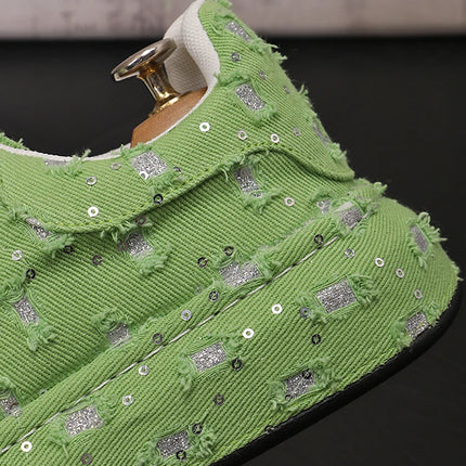 New Fashion Men Embroidery Canvas glitter Loafers Mens Casual Oxford Shoes Wedding Groom Driving Homecoming Business Footwear