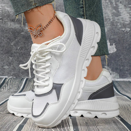 VEAMORS Unisex Mesh Running Shoes Lightweight Breathable Sports Sneakers Elastic Soft Sole Footwear for Walking Gym Fitness PlatiNum