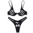 Set bikini gotici da donna in poliestere morbido con motivo teschio, costume da bagno alla moda multifunzionale PlatiNum