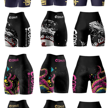 Yoga Women's MMA BJJ Training Fight Boxing Shorts Gym Jiu-Jitsu Muay Thai Wrestling Compression Shorts Sportswear For Ladies PlatiNum