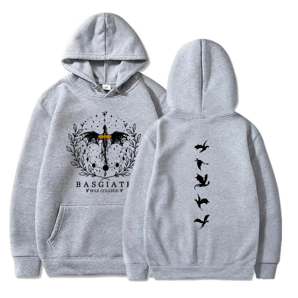 2025 Vintage Fourth Wing Printed Hoodie Women Casual Retro Fashion Pullover Autumn Winter Gothic Long Sleeve Sweatshirts