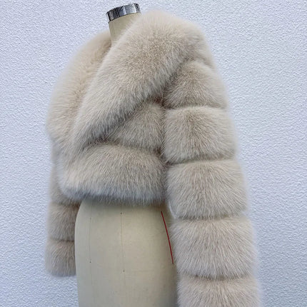 ZADORIN Trend Fur Top New Cropped Faux Fur Coat Woman Clothing Furry Faux Fur Jacket Winter Coats for Woman Outerwears Top Mujer