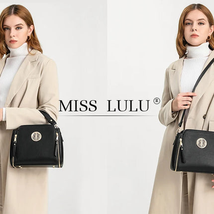 Borsa da donna multifunzionale elegante Kono realizzata in pelle PU, tracolla regolabile, scomparti multipli, può essere utilizzata come borsa a mano e borsa a tracolla
