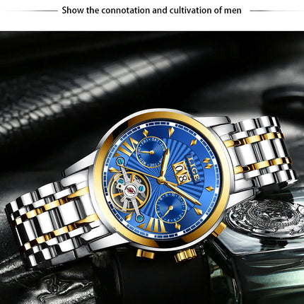 Orologi da Polso Meccanici Automatici LIGE 2026 per Uomo, Marca di Lusso, Orologio da Uomo con Tourbillon, Moda Business, Impermeabile platinumshop