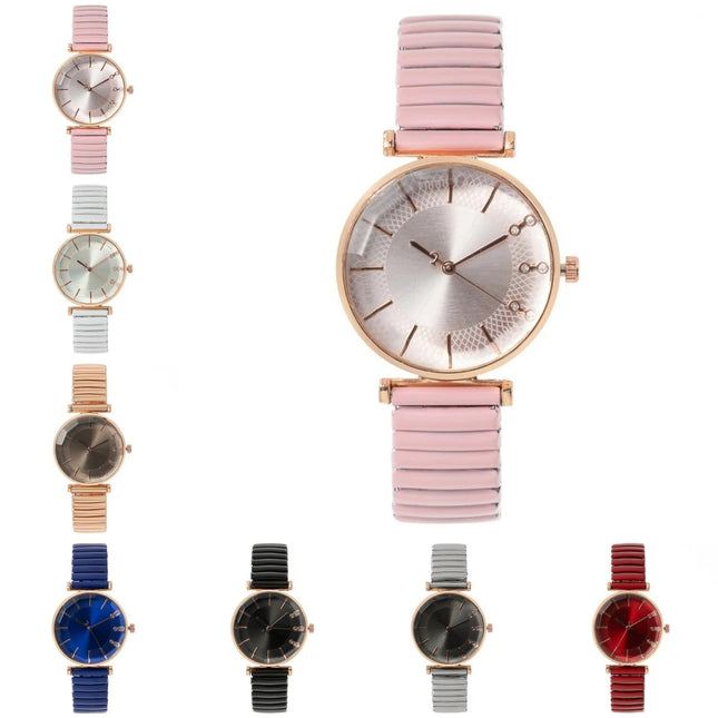 Orologio al quarzo da donna in cristallo semplice blu tesoro di lusso Orologio casual con cinturino elasticizzato in acciaio inossidabile Orologio da donna alla moda platinumshop
