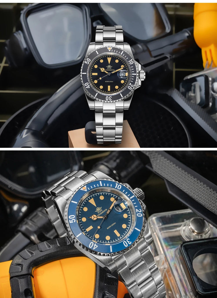 ADDIESDIVE 41mm Men's Quartz Watch Mineral Glass 200m Water Resistance Luminous Hands/Markers Japanese Movement Business Style