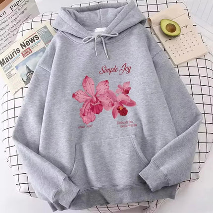 Harajuku Graphic Pullover Flower Design Hooded Sweatshirt Cute Hoody Spring Casual Hoodies Pullover Hooded Daily hoodies