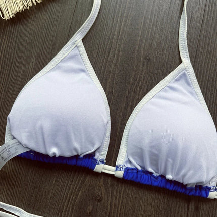 Costume da Bagno Bikini Brasiliano Ricamato a Contrasto con Patchwork per Donna - Set Estivo da Spiaggia platinumshop
