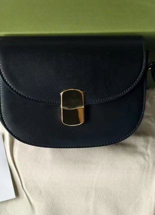 Borsa a tracolla da donna stile sella, borsa a mano in pelle PU, chiusura in metallo, design classico