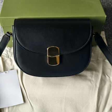 Borsa a tracolla da donna stile sella, borsa a mano in pelle PU, chiusura in metallo, design classico