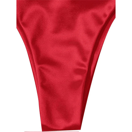 Sexy 13 colori Halter Satin Bikini brasiliano Donna Costumi da bagno Costume da bagno femminile Bikini a due pezzi Bagnante Costume da bagno Swim V4966 platinumshop