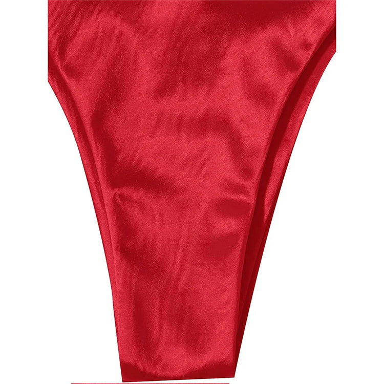 Sexy 13 colori Halter Satin Bikini brasiliano Donna Costumi da bagno Costume da bagno femminile Bikini a due pezzi Bagnante Costume da bagno Swim V4966 platinumshop