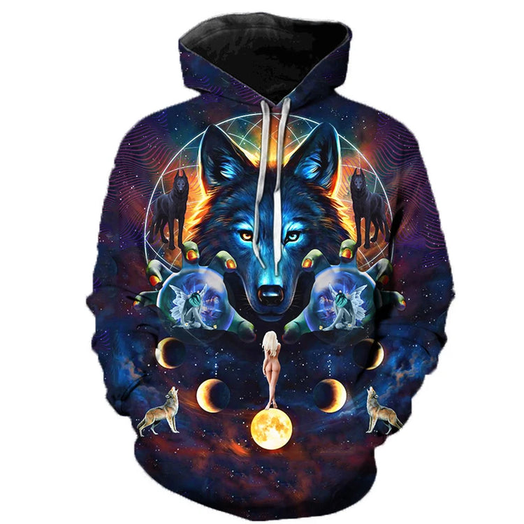 3D Wolf Hoodies Men Hooded Animal Printed Hoodie Sweatshirts Tracksuits Man/women Jackets Funny Hoody DropShipping