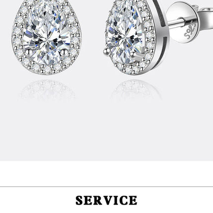 PERFANY 1CT Moissanite Earrings for Women S925 Pure Silver Water Droplet Cutting Laboratory Diamond Earrings Luxury Jewelry PlatiNum