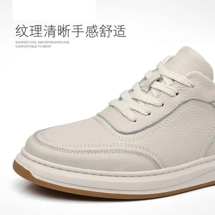 2026 New Men's Leather Shoes Casual Spring Autumn Fashionable Genuine Cowhide Slip-On Breathable Comfortable Anti-Slip Shoes
