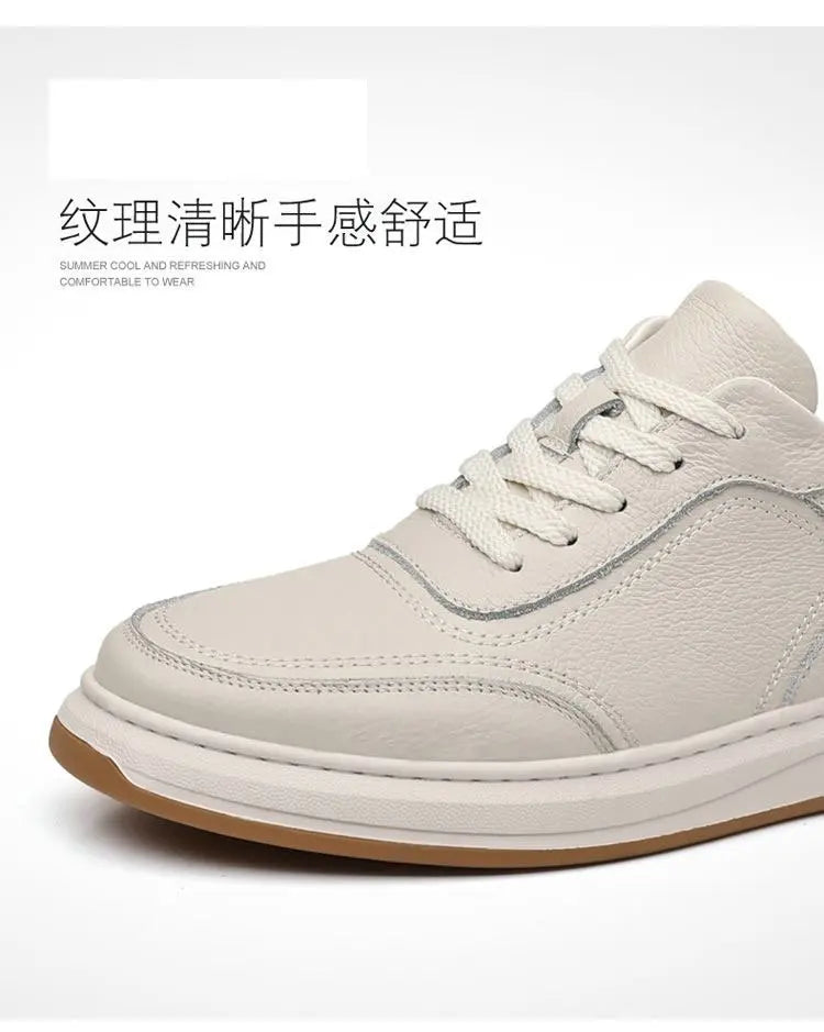 2026 New Men's Leather Shoes Casual Spring Autumn Fashionable Genuine Cowhide Slip-On Breathable Comfortable Anti-Slip Shoes