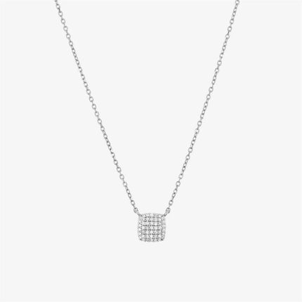 DPLAOPA 925 Sterling Silver Gold Solo trilioni Pave CZ zircone cuscino collana lunga catena pera Choker donne monete di lusso gioielli PlatiNum