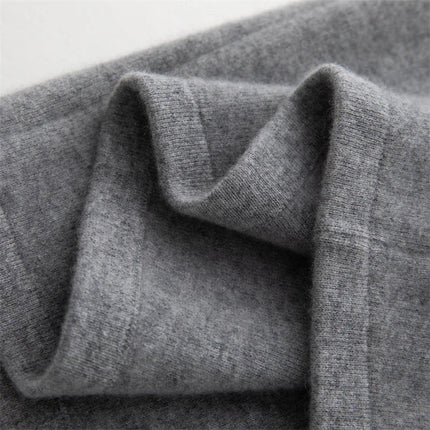Women's Cashmere Skirts Thicken Autumn Winter Drawstring Slit Straight Long Skirt Casual 100% Cashmere Knitted High Waist Dress PlatiNum