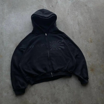 Streetwear Y2k Zipper Hoodie New Two Piece Set Hip Hop Digital Print Hooded Men Women Sweatshirts Drawstring Casual Sports Pant PlatiNum