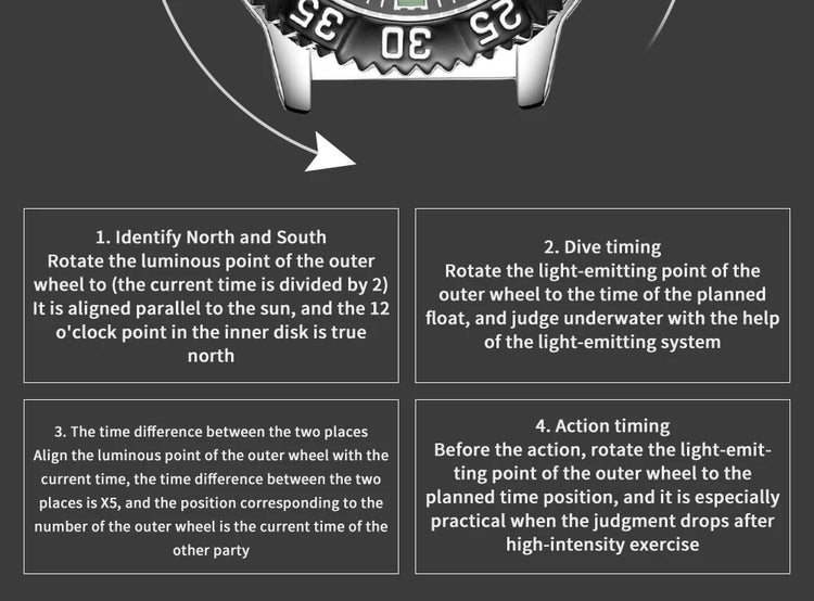 ADDIESDIVE 44mm Men's  Wrist Watch 50m Water Resistant Large Luminous Dial Date Display Stainless Steel Men's Quartz Watch