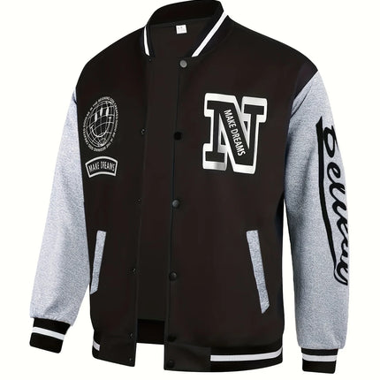 American Hip Hop Baseball Jersey Jacket Man Letter Splicing Embroidery Baseball Uniform Autumn Anti-Wind Bomber Coat Men Clothes