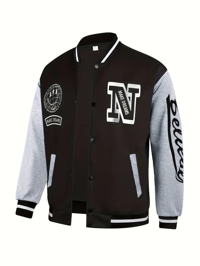 American Hip Hop Baseball Jersey Jacket Man Letter Splicing Embroidery Baseball Uniform Autumn Anti-Wind Bomber Coat Men Clothes