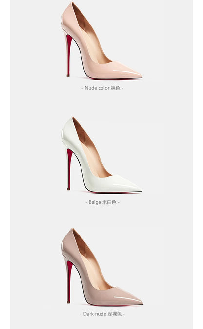 Designer Heels for women leather Luxury Brand Pumps Red Bottom Pointed Toe High Heels Elegant Stiletto Ladies Party Shoes women