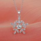 Collana in Argento Sterling 925 con Pendente a Fiocchi di Neve per Donne, Gioiello di Alta Qualità per Matrimoni e Fidanzamenti, Regalo di Moda con Cristalli di Zirconio PlatiNum