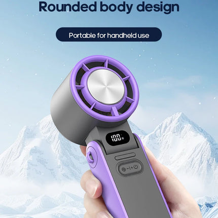 Ventilatore Portatile ad Alta Velocità con Raffreddamento Rapido, Ricaricabile 3600mAh, 100 Velocità Regolabili, Mini Ventilatore Pieghevole Turbo e Cordino
