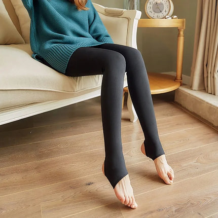 Leggings Termici in Pile Sexy Trasparenti Senza Cuciture a Vita Alta per Donna Calze Elastiche Calde Invernali