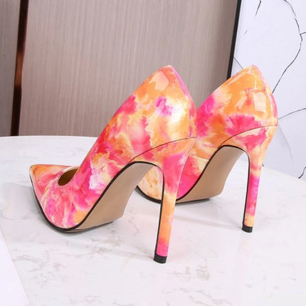 Tacchi alti dimagranti alla moda e sexy di grandi dimensioni Tacchi sottili Bocca poco profonda Punta a punta Tacchi alti di colore di nicchia Scarpe singole
