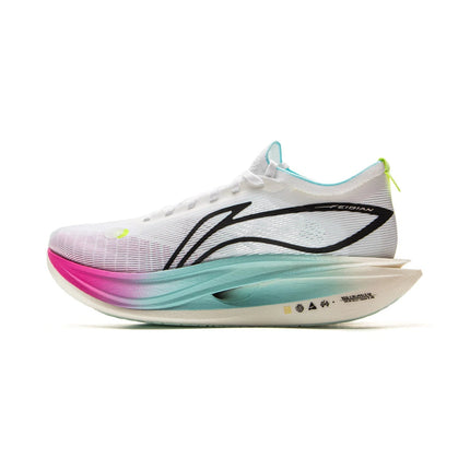 Li-Ning Unisex FEIDIAN 5 ELITE Racing Running Shoes SUPER BOOM LiNing CARBON-FIBER PLATE Shoes Anti-Slip Sneakers ARMV003 PlatiNum