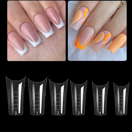 60Pcs Dual Nail Forms Extension Tips Mold Quick Building False Nails Short Almond Acrylic Upper Forms DIY Art Manicure Tool 2027