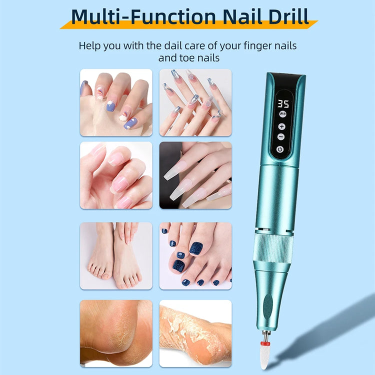 Portable Electric Nail Drill, USB Powered, Professional Electric Nail File Kit, Suitable For Acrylic & Gel Nails - Easy Manicure & Polishing - Efficient & Easy-To-Use Nail Care Tool, Nail Polishing & Shaping Tool, Suitable Fo