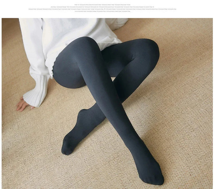Collant in pile da donna Collant invernali caldi neri sexy Calze a vita alta Collant in velluto spesso sottile elastico da donna