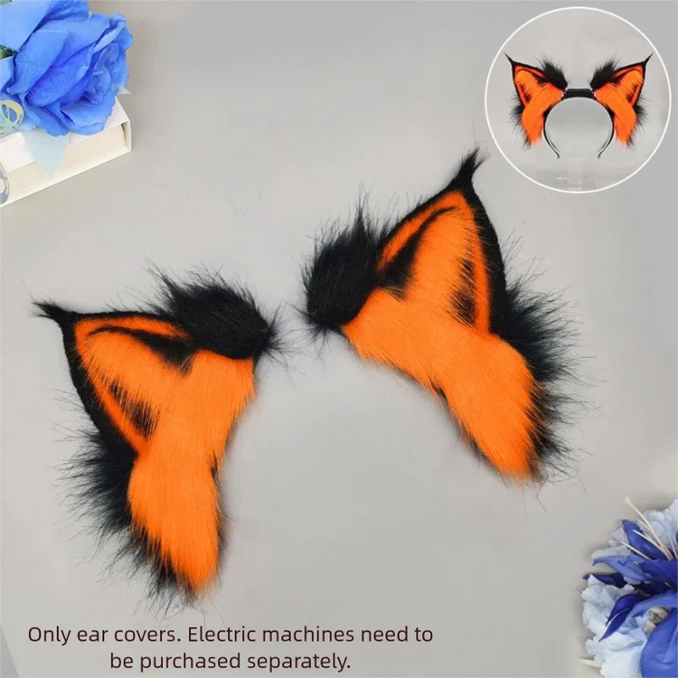 Electric Fox Ear Headband Gravity-Sensitive Simulation Realistic Animal Fluffy Ears Cosplay Headpiece Cat Ear Anime Accessories