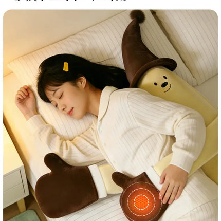 Banana King Soothing Patting Heatable Sleeping Body Pillow For Adult Women Side Sleeper Leg Hugging Pillow For Bedroom Nap Sleep