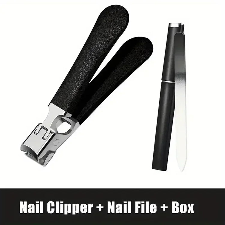 Professional Stainless Steel Nail Clippers Set for Thick Nails Anti-Splash Sharp Trimmer Nail Pedicure Manicure Tools for Men 2028