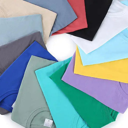 100% Cotton T-shirt Men Women Solid Color O Neck Short-sleeved Tops Summer Korean Loose Half-sleeve T Shirt Unisex M-4XL PlatiNum
