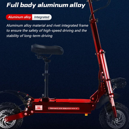 6000W Potente Scooter Elettrico 60V 38Ah Velocità Massima 85 km/h 100 km Gamma 11 '' Pneumatici Doppio Ammortizzante Pieghevole EScooter per Adulti