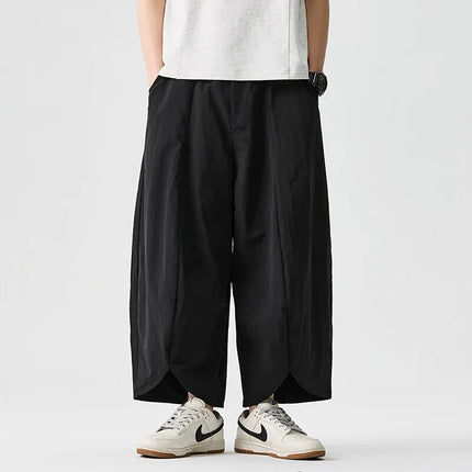 2026 Pantaloni estivi a gamba larga Vendite da uomo Pantaloni casual Stili giapponesi Samurai Costume Harun Pantaloni da uomo Pantaloni lanterna Pantaloni sportivi