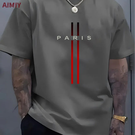 T-shirt da uomo casual sportiva oversize ampia più abbigliamento con stampa Milano comoda maglietta da shopping girocollo a maniche corte