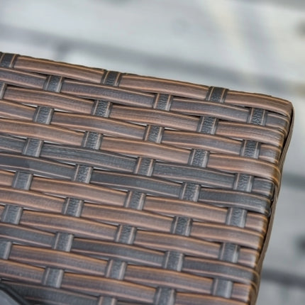 Tavolino da Giardino in Polyrattan Marrone con Porta Ombrellone, Arredo per Esterni, Patio e Balcone, 54x54x55cm, Resistente alle Intemperie